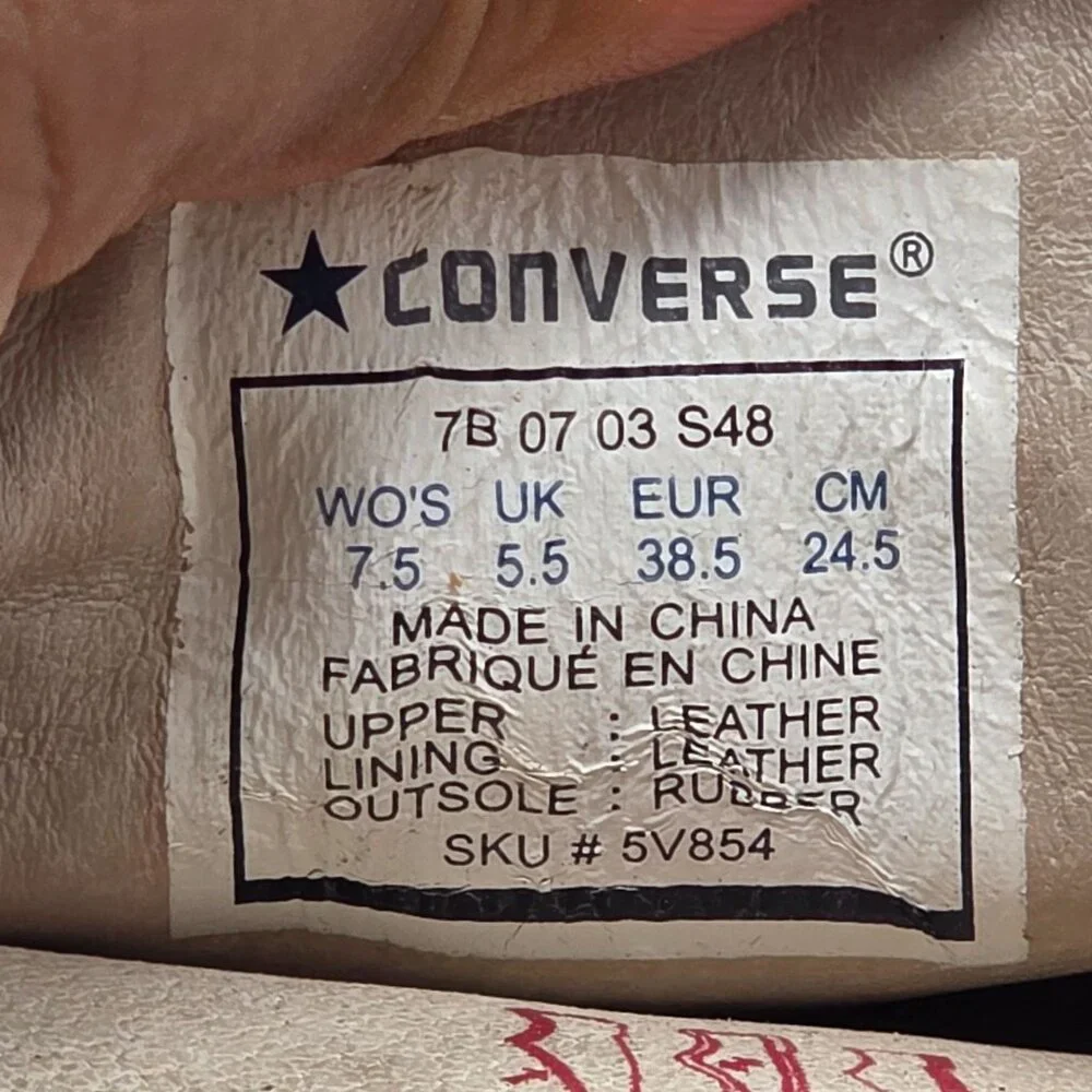 Converse All Star Deluxe Limited Edition Womens 7.5 Black Leather Flat Sneakers